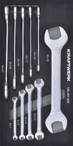 Kraftwerk Maulschlüssel Satz 10-teilig aus Chrome Vanadium in Silber mit 20x40 Einlage - Bild 1