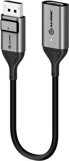 ALOGIC Ultra Videoadapter DisplayPort männlich zu HDMI weiblich, 4K Unterstützung, aktiv, Space-grau, Länge: 20 cm - Bild 1
