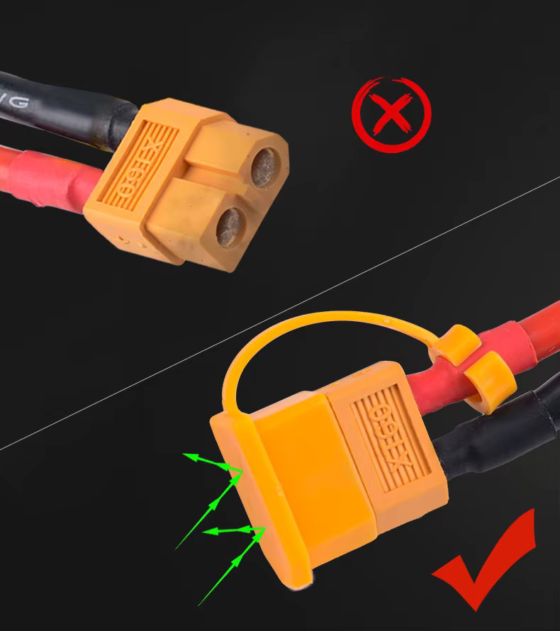 ZDRACING XT60 Stecker Schutzhüllen Set aus Gummi, 10 Stück, Rot und Orange, isolierte Staubschutz-Kappen für RC Lipo Batterien - Bild 2