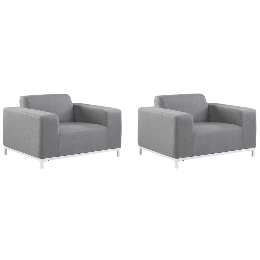 Beliani Sessel modern in Grau und Weiss B/T/H: 84 x 105 x 68 cm - Bild 2