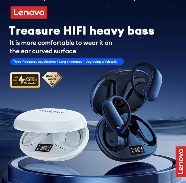 Lenovo XT55 OWS Bluetooth 5.4 In-Ear Kopfhörer mit Rauschunterdrückung und HiFi Stereo Sound in Weiß - Bild 1