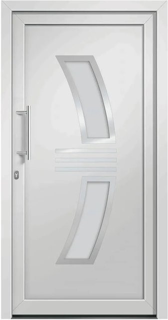 vidaXL Haustür in Weiß, modern, linksanschlagend, Material: Aluminium und Kunststoff, B/H: 88 x 208 cm - Bild 1
