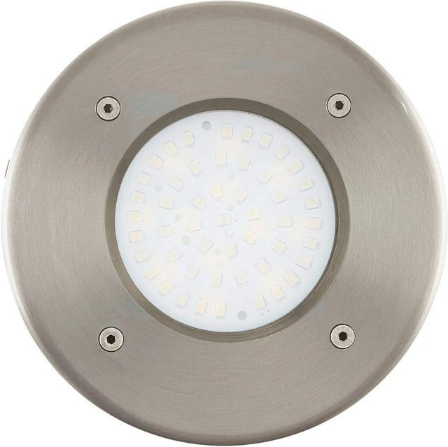 Eglo LED-Bodeneinbauleuchte Lamedo 3er-Set rund aus Edelstahl und Glas in Weiß und Silber für den Außenbereich mit IP65 Schutzklasse - Bild 1