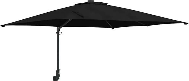 vidaXL Gartenparasol aus Polyester und Stahl in Schwarz, B/T/H: 248,5 x 247,5 x 160 cm - Bild 1