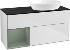 V&B Waschtischunterschrank Finion mit Wandbeleuchtung, Weiß lackiert, Breite: 120 cm, Tiefe: 50,1 cm, Höhe: 50,1 cm - Bild 1