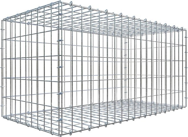 C-Ring-Gabione in Silbergrau mit Maschenweite 5 x 10 cm, B/T/H: 100 x 50 x 50 cm - Bild 1