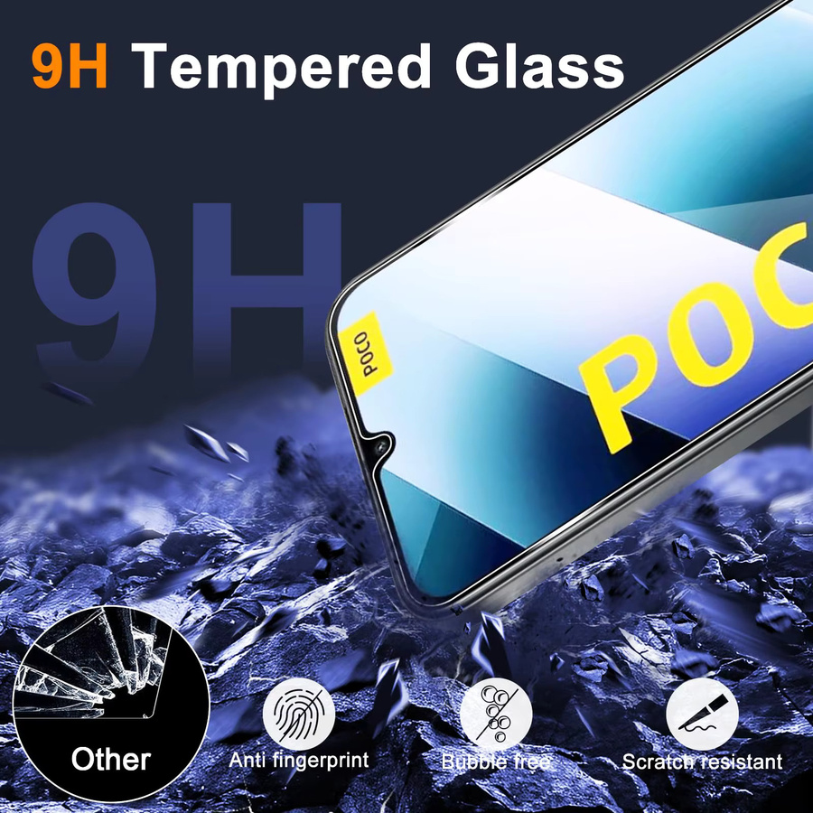 Xiaomi POCO C85 Displayschutzfolie aus gehärtetem Glas, HD 9H, transparent - Bild 2