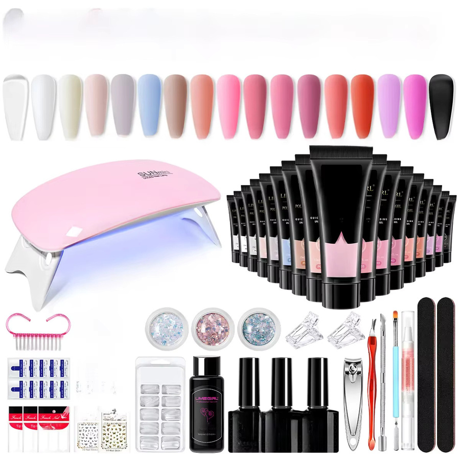LIMEGIRL Nagelverlängerungsgel-Set mit Mini-LED-Lampe, 15 ml - Bild 3