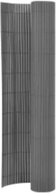 vidaXL Gartenzaun doppelseitig aus PVC in Grau, Höhe: 90 cm, Breite: 400 cm - Bild 1