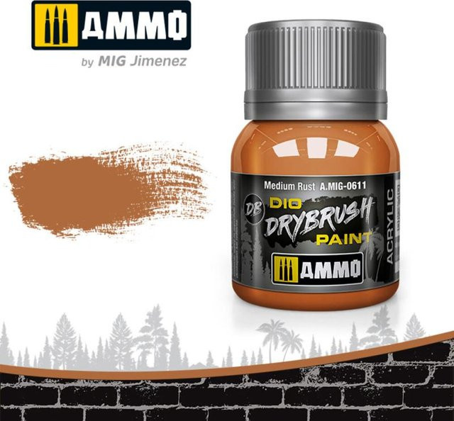 AMMO by MIG Jimenez Drybrush Medium Rust, Braun - Bild 1
