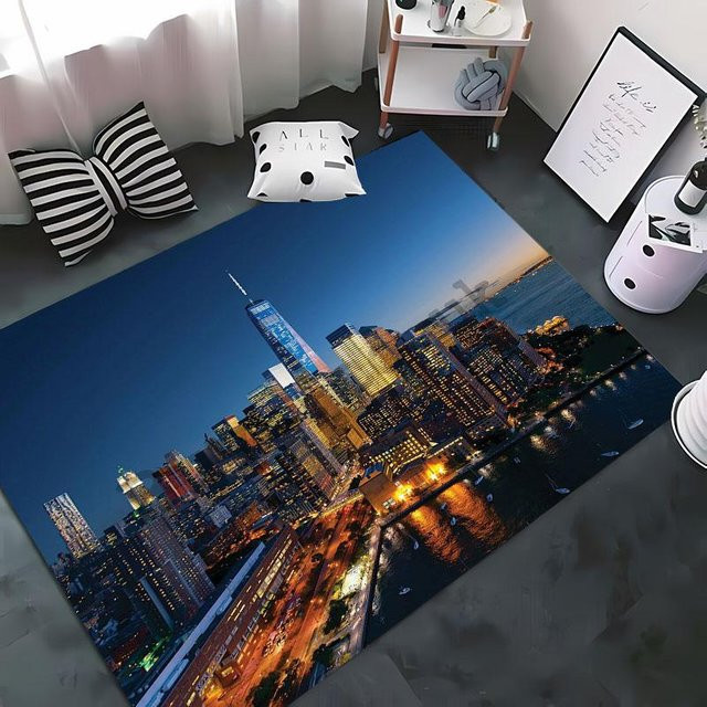 Rutschfester Teppich mit New York City HD-Druck von HGHT, Mehrfarbig, B/T: 60 x 40 cm - Bild 1