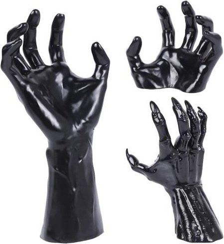 Amusedly Dämonenhandstatue in Schwarz als gruselige Wandskulptur für Halloween-Dekorationen - Bild 1
