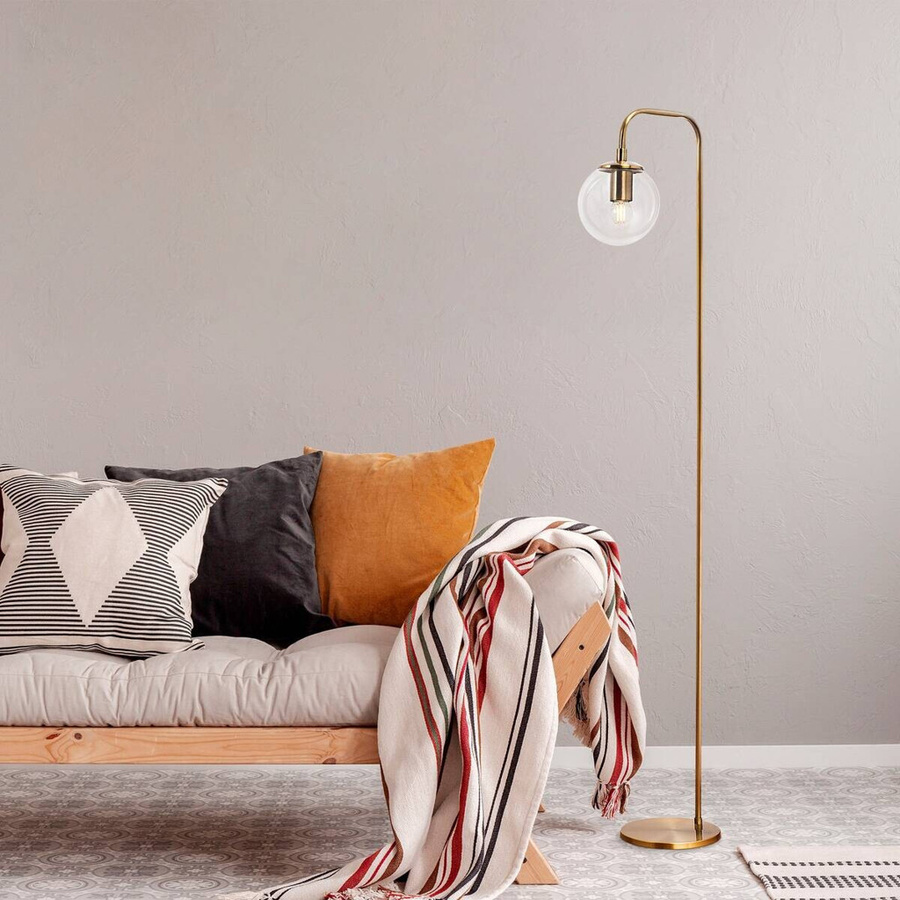 Opviq Stehlampe Viran in Bronze mit Glas und Metall, E14, B/T/H: 27 x 27 x 146 cm - Bild 3