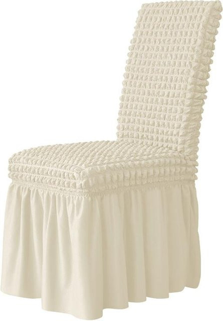 Stuhlhussen aus Seersucker mit Rock für Esszimmer und Bankettstühle, elastischer Stretch-Überzug in modernem Stil - Bild 1