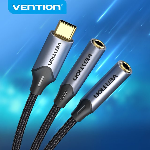 Vention USB-C auf Dual 3,5 mm Klinke Audio Splitter Adapter für Kopfhörer an Tablet, Telefon und Laptop - Bild 1
