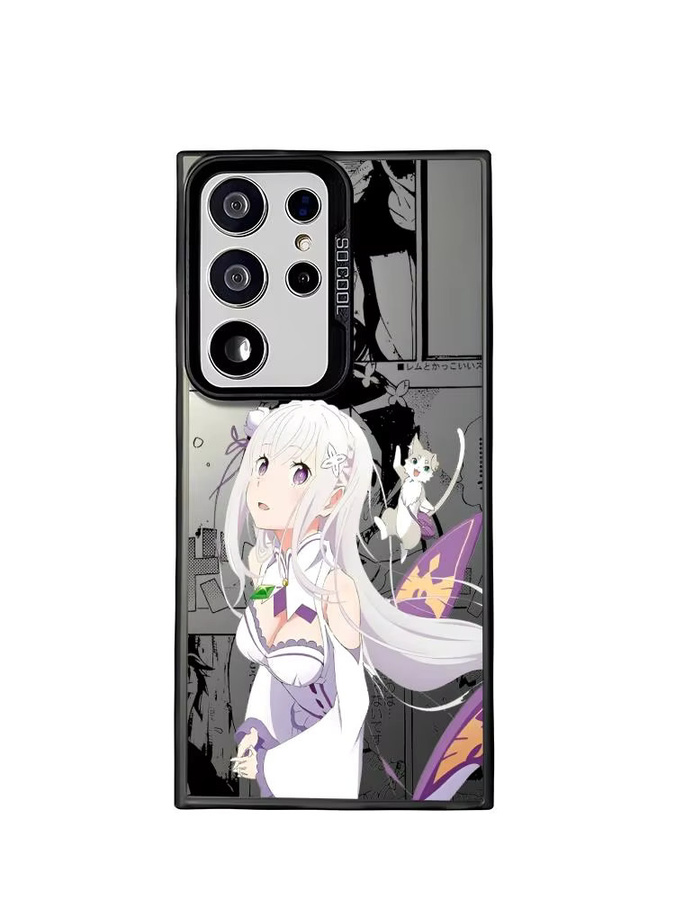 Anime Handytasche R-Re Z-Zeros für Samsung Galaxy S25 Edge S24 S23 S22 S21 S20 Ultra aus Silikon in Silber - Bild 4