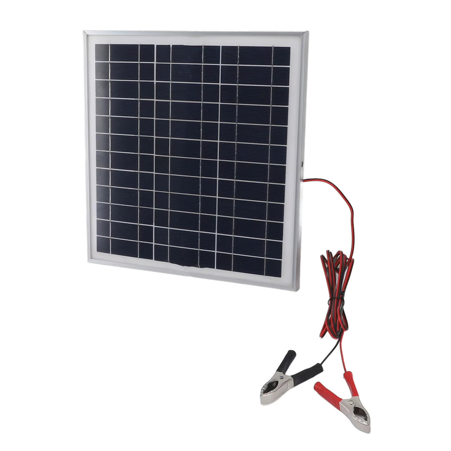 Tragbares 50 W Solarpanel mit Aluminiumrahmen aus monokristallinem Silizium, DC 18 V mit 3 m Kabel und roten sowie schwarzen Batterieklemmen - Bild 2