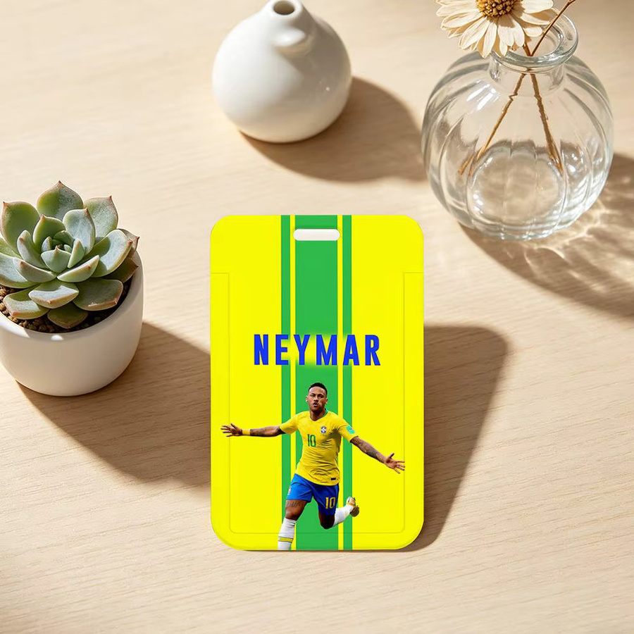 N-Neymar Fußball 10 Ausweishalter mit Lanyard in Gelb aus Kunststoff für Schule und Geschäftsausstellungen - Bild 3