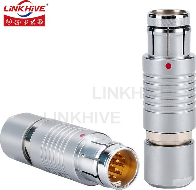 Fischer Multi-Pin Halbmond-Positionierungs-Push-Pull-Stecker S-Stecker in Grün und Silber - Bild 1