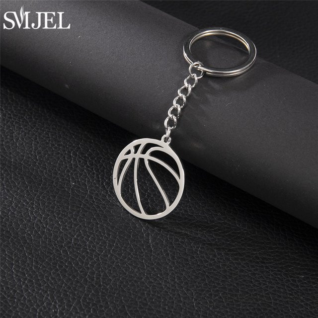 SMJEL Basketball Anhänger Schlüsselanhänger, Edelstahl, Silber, Herren - Bild 1