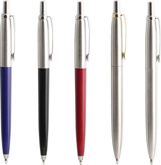 Genkky 5er Set Metall Kugelschreiber mit G2 Refill und blauer Tinte für Schule und Büro - Bild 1