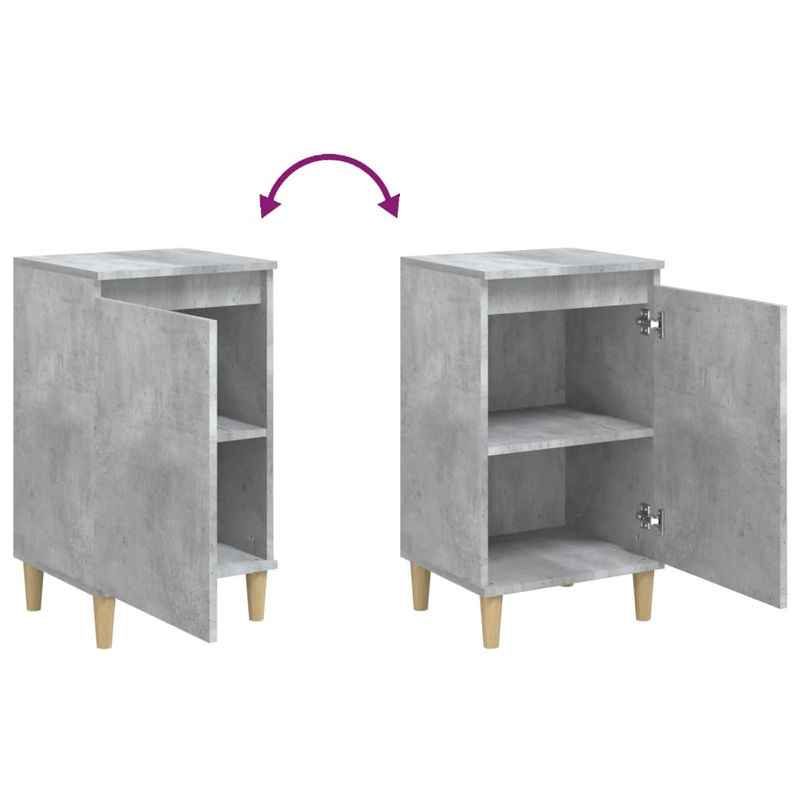 Vidaxl Nachttisch in Beton-Optik Grau, Modernes Design aus Holzwerkstoff, B/T/H: 40 x 35 x 70 cm - Bild 5