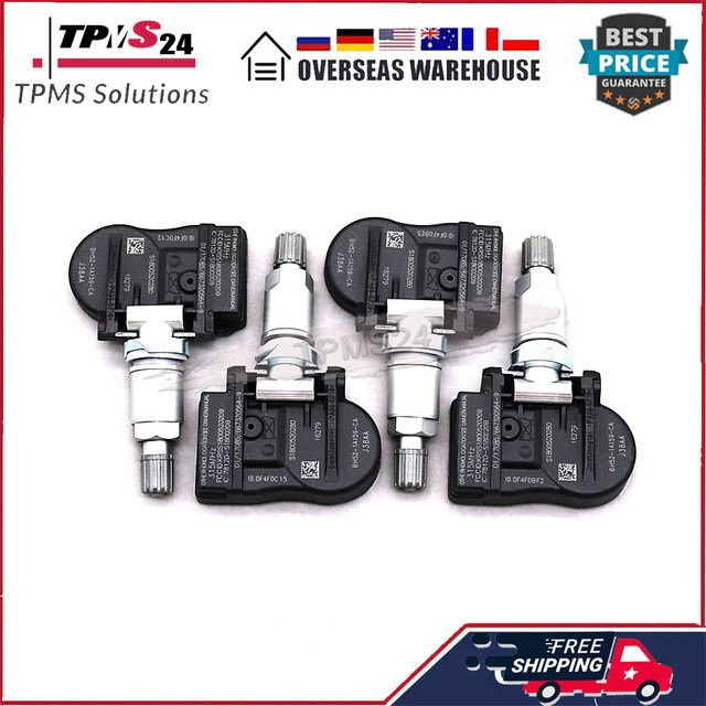 4er-Set GANGLE TPMS Reifendrucksensor BH52-1A159-CA 315MHz in Schwarz für Jaguar F-Type, XJ, Land Rover LR2, LR4, Range Rover Evoque und Sport - Bild 1