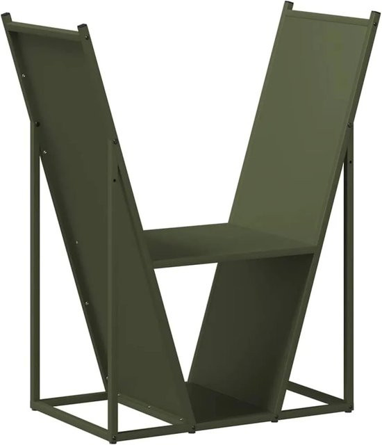 vidaXL Brennholzregal aus kaltgewalztem Stahl in Olivgrün, B/T/H: 69,5 x 35 x 81 cm - Bild 1
