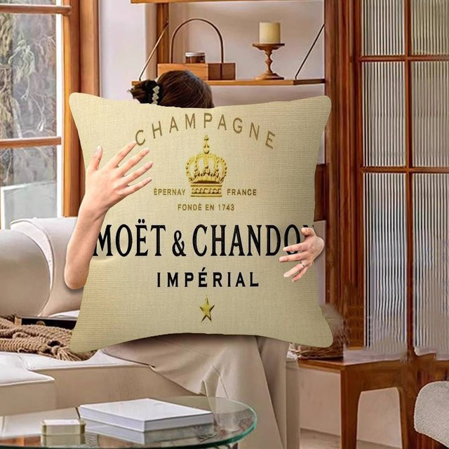 JMG Clothing Luxus Kissenbezug mit Cartoon-Motiv in Beige, B/T: 30 x 30 cm - Bild 1