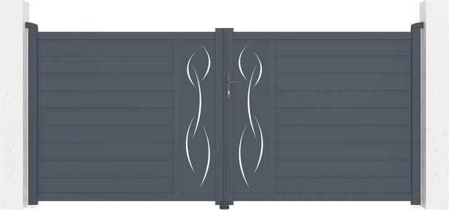 Casanoov Elektrisches Flügeltor Life aus Aluminium in Grau mit Drehtorantrieb Ranger B150, B/H: 355 x 161 cm - Bild 1