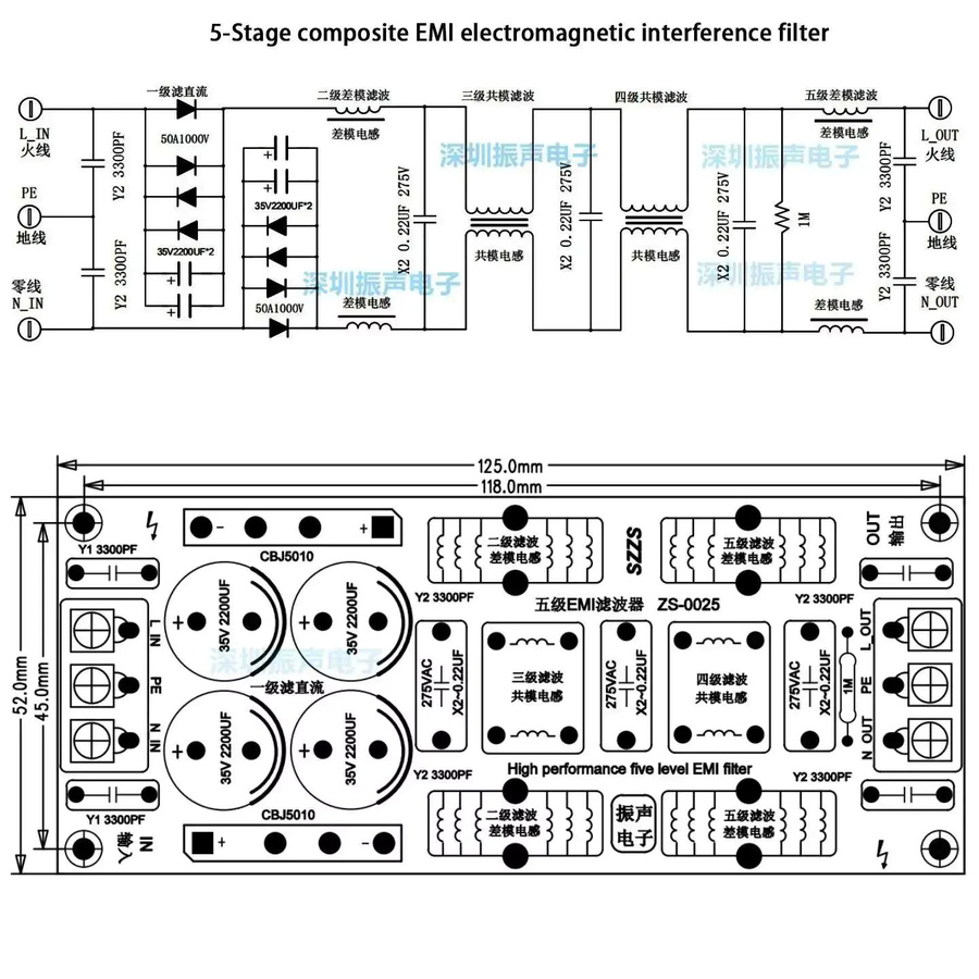 DykbRadio 5-stufiger AC EMI Power Filter zur Rauschunterdrückung für Audio Decoder DAC und Verstärker in Multicolour - Bild 2