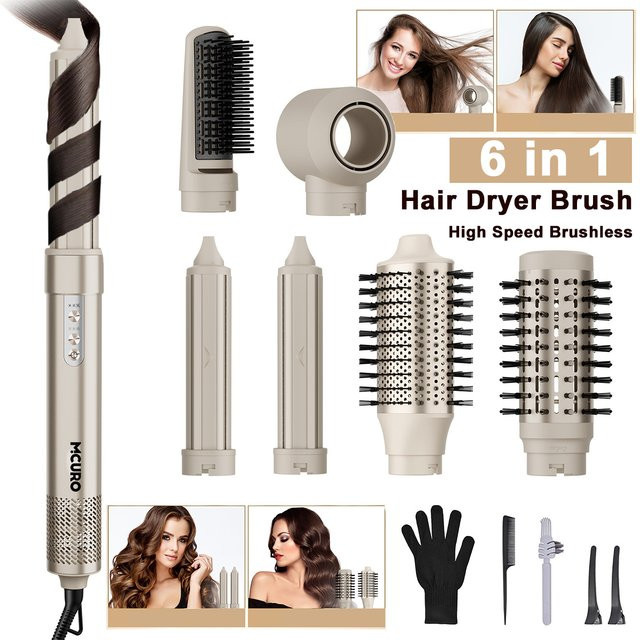 MCURO 6-in-1 Multi-Haar-Styler Heißluftbürste mit negativen Ionen - Bild 1