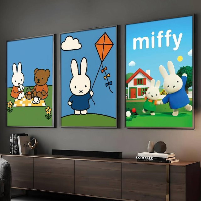 Wasserfestes Miffy Wandposter mit Klebefunktion, Mehrfarbig, B: 21,0 cm, H: 30,0 cm - Bild 1