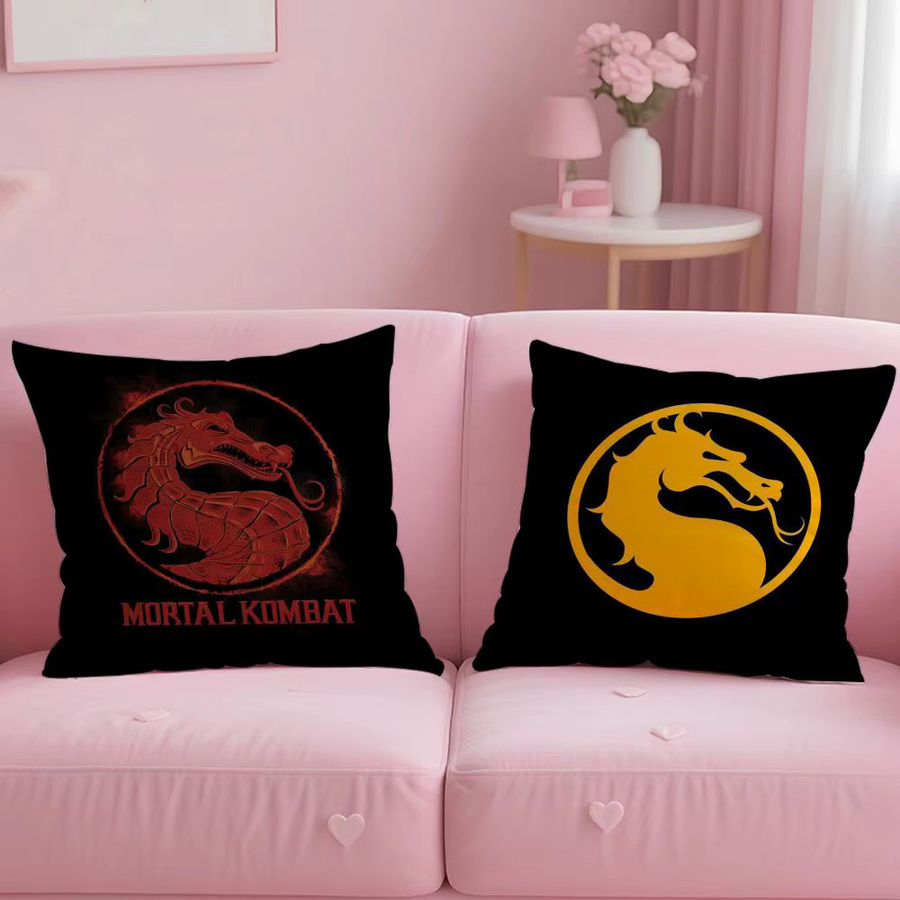 M-Mortal Kombat Kissenbezug aus Plüsch in Schwarz mit doppelseitigem Druck, B/T/H: 30 x 30 x 0 cm - Bild 4