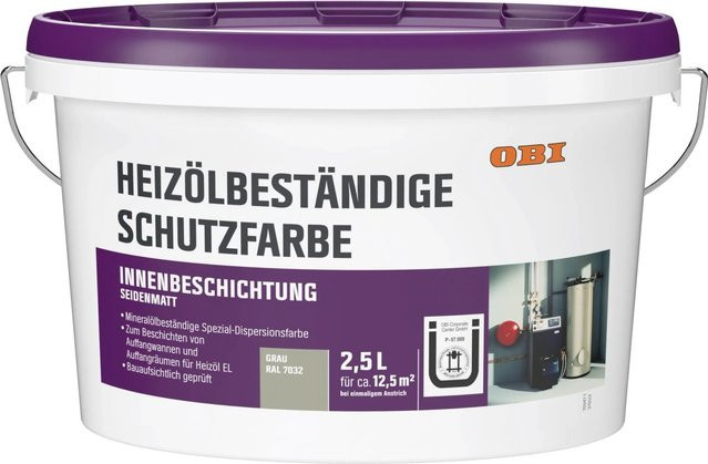 OBI Heizölbeständige Schutzfarbe Grau seidenglänzend, 2,5 l - Bild 1