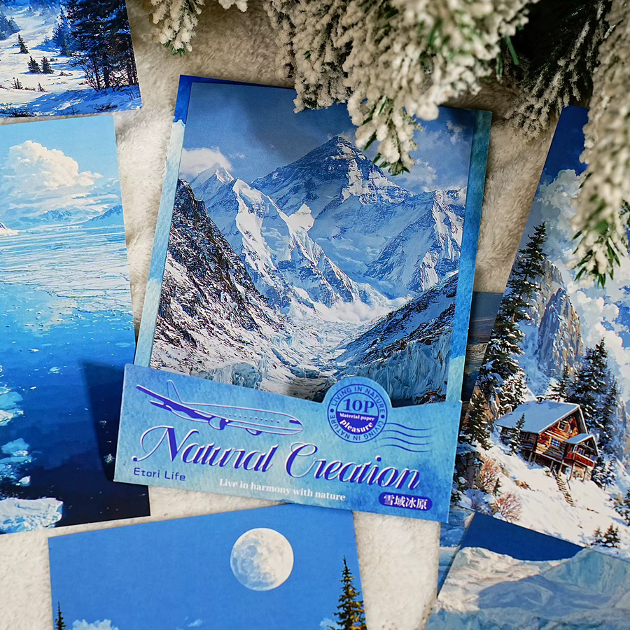 Etori Life Snowy Ice Fields Winter-Schneelandschaft Dekoration aus Papier in Weiß - Bild 3