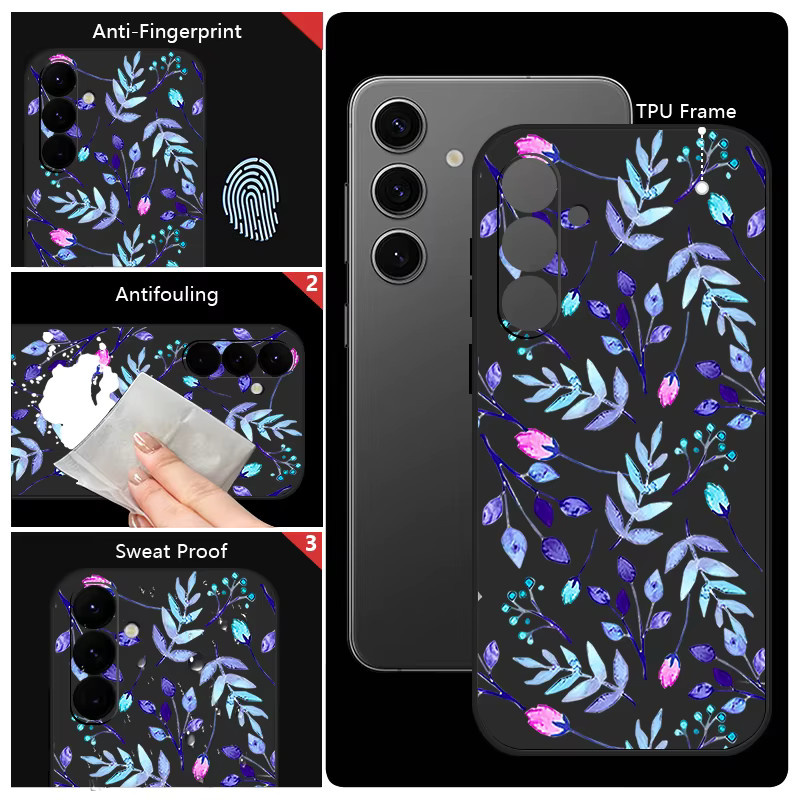 Bunte Blatt Handyhülle Soft Cover für Samsung Galaxy S25 S24 S23 S22 Ultra S23 Plus S24 FE A56 A16 A36 A55 A54 A15 A14 A35 5G in Mehrfarbig - Bild 3
