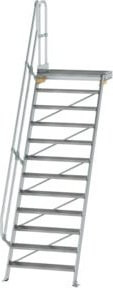 MUNK Günzburger Steigtechnik Aluminium-Treppe mit Plattform 12 Stufen in Silber - Bild 1