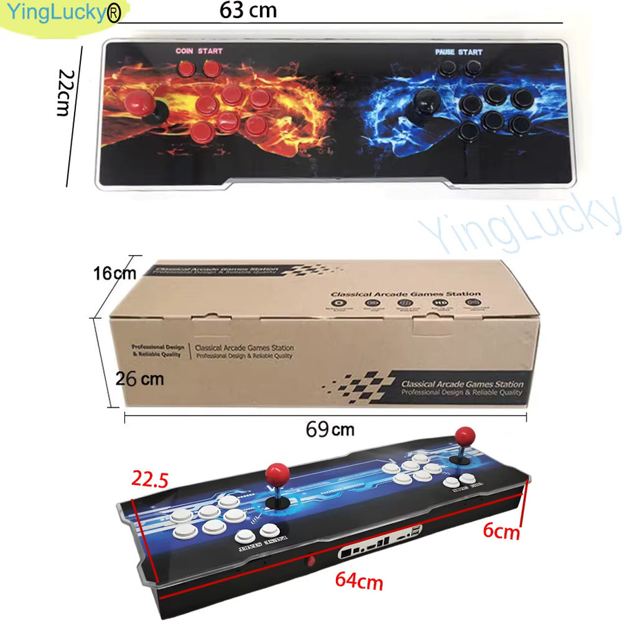 YingLucky Pandora Box Arcade-Konsole 3D Retro Bartop Spielkonsole mit 8-Wege-Joysticks und Drucktasten in Multicolour - Bild 3