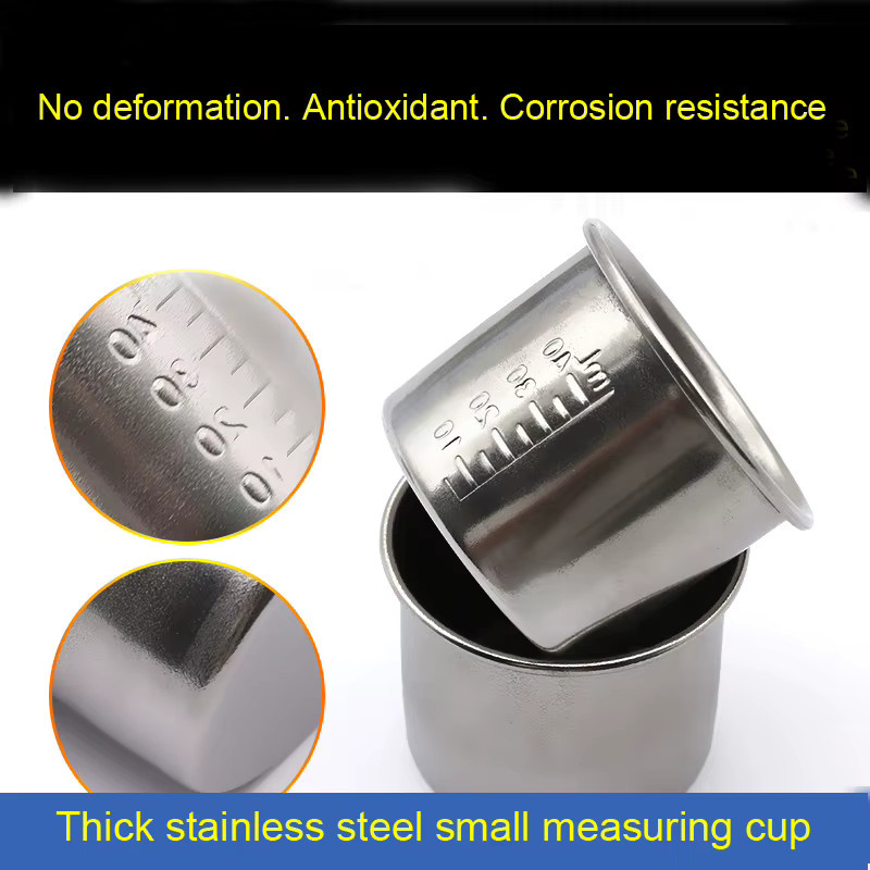 DENTOSEE Medizin-Messbecher aus Edelstahl mit Skala, Silber, 40 ml - Bild 2