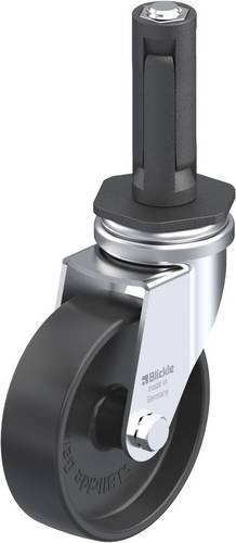 Blickle Lenkrolle LRA-POA 75G-ER02 aus verzinktem Stahl und Kunststoff, Rad-Durchmesser: 75 mm, Tragfähigkeit: 75 kg, Schwarz/Grau - Bild 1