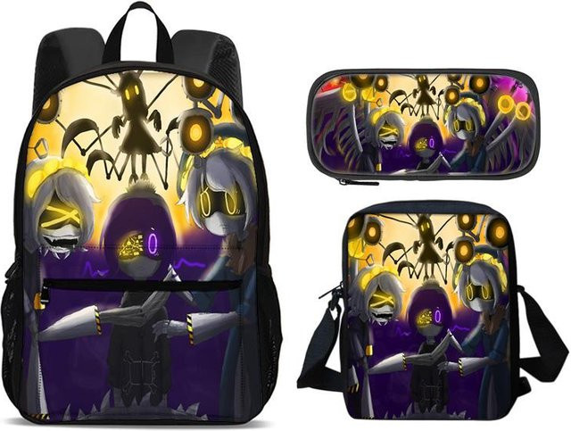 Fancy Style Studio 3er Set aus Rucksack, Federmäppchen und Umhängetasche für Jungen und Mädchen in Multicolour - Bild 1