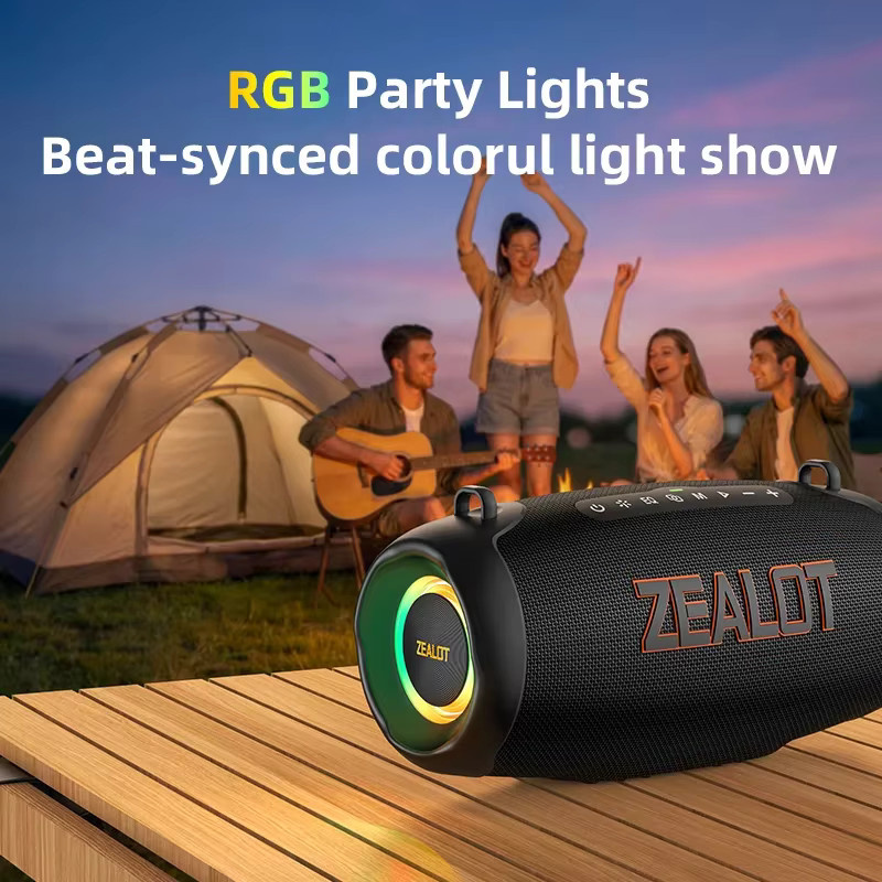 ZEALOT P16 Bluetooth-Lautsprecher in Schwarz mit IPX6 Wasser- und Staubschutz sowie 10 Stunden Akkulaufzeit - Bild 4