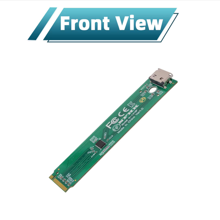 ADT-Link NVMe M.2 2280 zu Oculink SFF-8612 Adapterkarte mit Redriver Signalverstärkung für PCIe 5.0 4.0 3.0 SSD und GPU in Grün - Bild 2