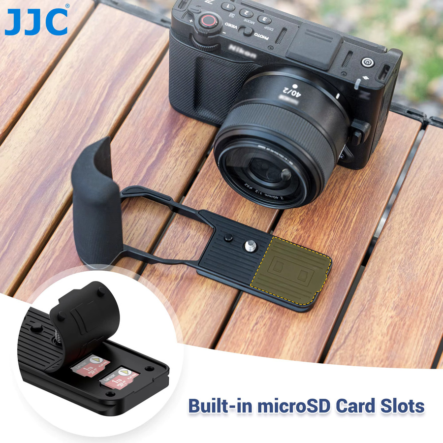 JJC L-Platte L-Halterung für Nikon Z R mit rutschfestem Aufnahmegriff und Arca Swiss Platte in Schwarz - Bild 5