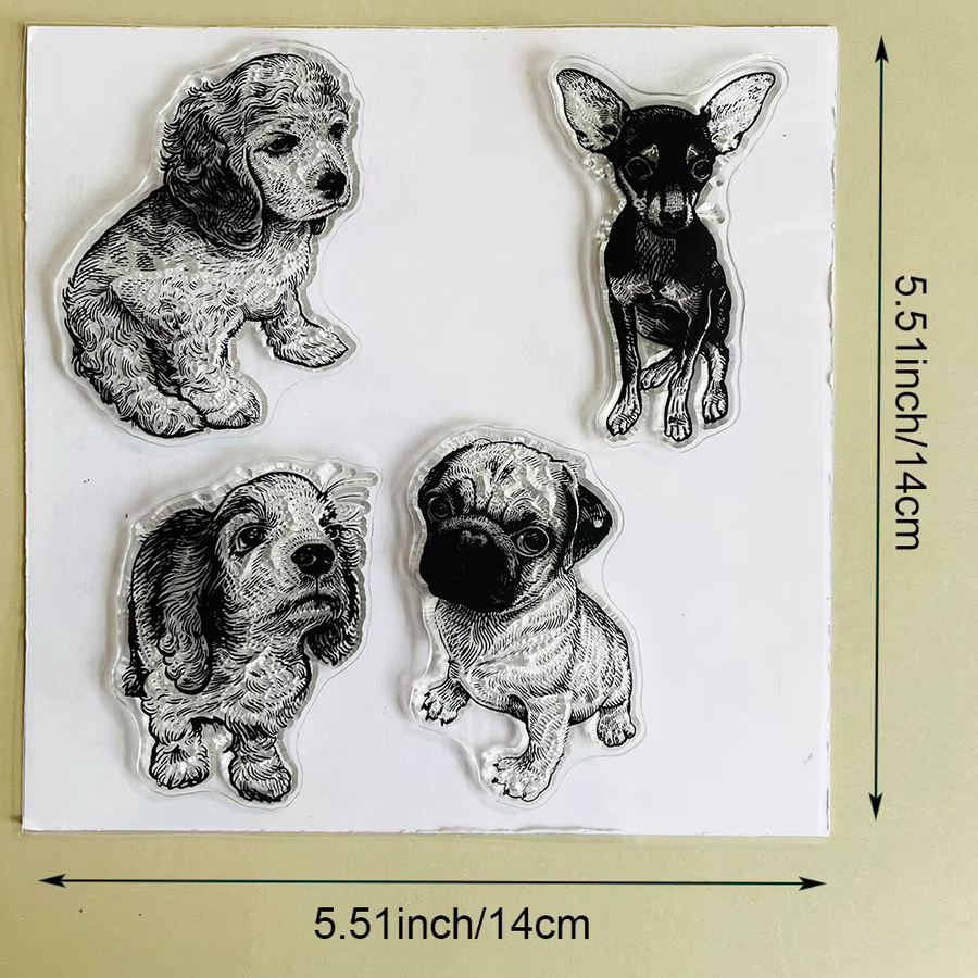Ccute Klarsichtstempel mit Katzen und Hunden für Scrapbooking, Kartenherstellung und DIY-Bastelprojekte, transparent - Bild 2
