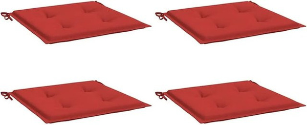 vidaXL Gartenstuhl-Kissen Set 4 Stück in Rot aus wasserabweisendem Polyester, B/B/H: 50 x 50 x 4 cm