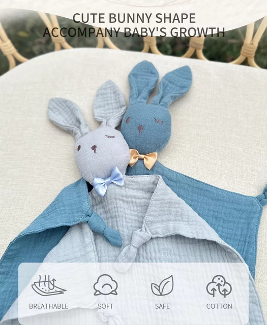 insular Kaninchen Beruhigungstuch, Baumwoll-Baby-Kuscheltier, Rosa, ab 0 Jahre - Bild 1