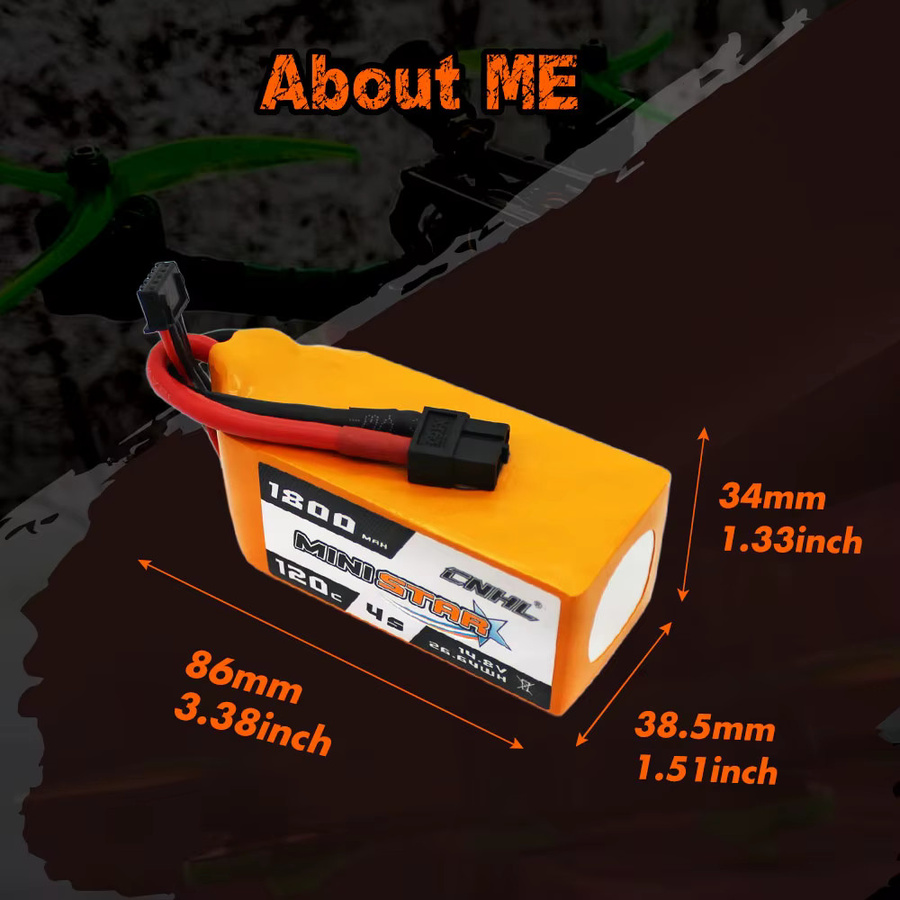 2er-Set CNHL Ministar Serie LiPo Akku 4S 14,8 V mit XT60 Stecker für RC FPV Drohnen und Quadcopter, 1300mAh - Bild 2