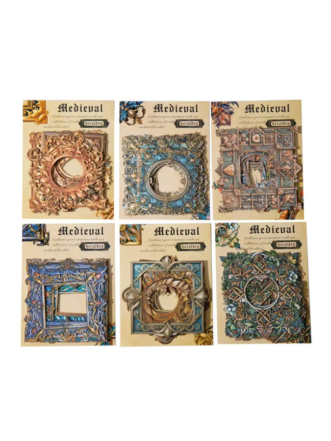 2er-Pack kreatives Basisschicht-Toolkit mit 6 langlebigen Karton-Rahmenaufklebern in Multicolour für deine Collage - Bild 4